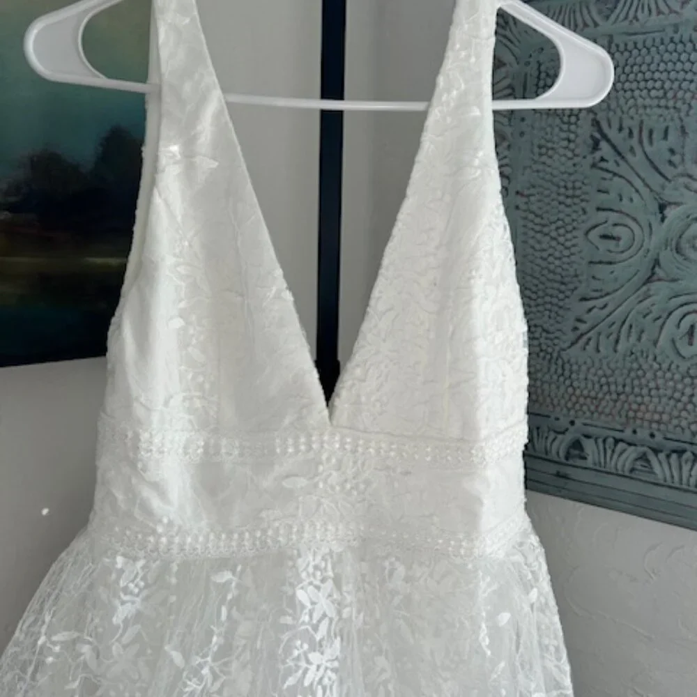 Sweetest Beloved White Mesh Sleeveless Maxi Dress NWT Style 2124916 Sz Med - Picture 3 of 10